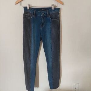 7 For All Mankind Two Toned Skinny Jean Size 26